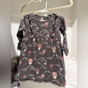 H&M Kids Dress with Balloon and Cloud Print - Black and Red